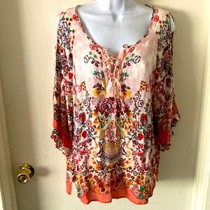 Boho style cold shoulder top
